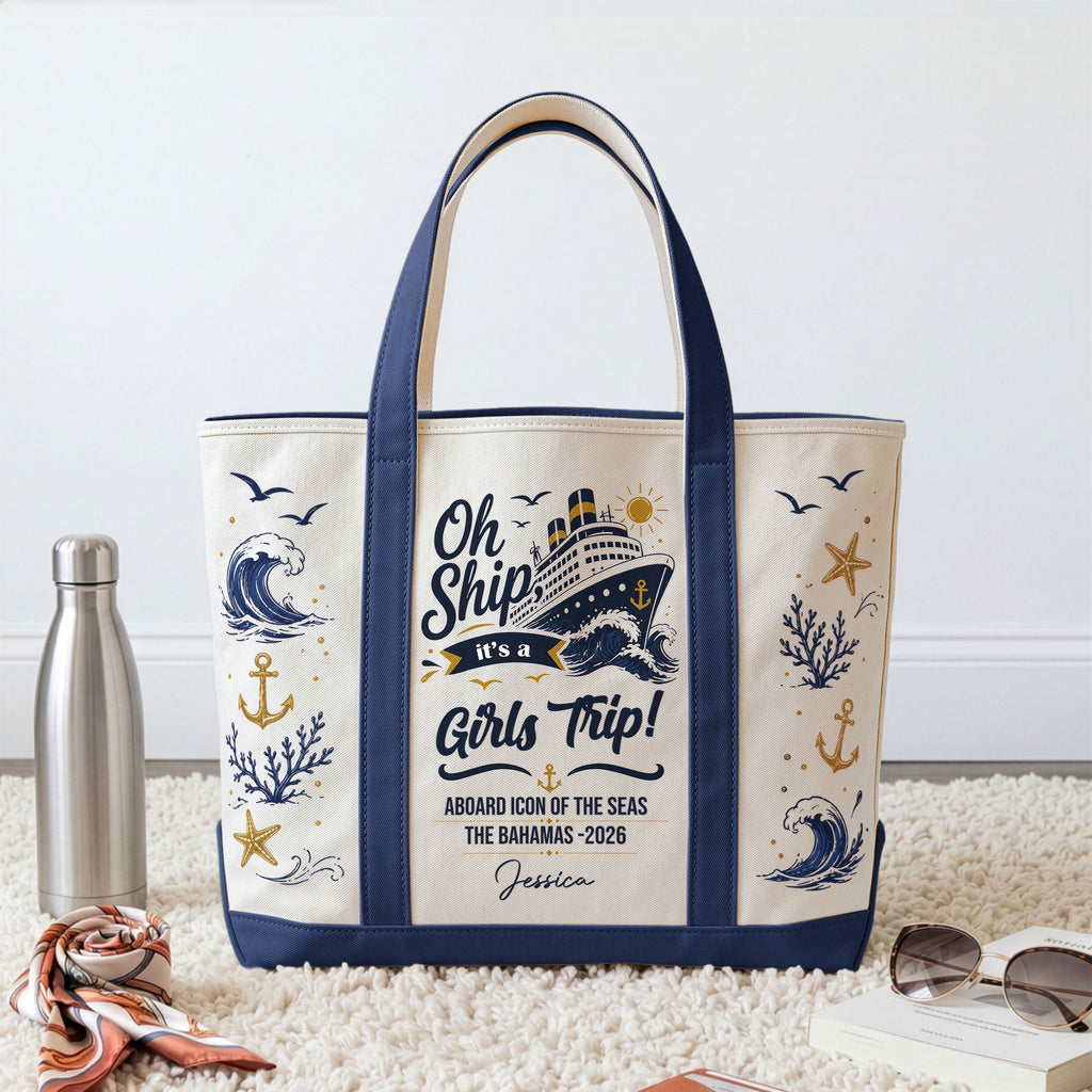 Oh Ship, It’S A Girls Trip! - Cruise Friends Vacation Travel Matching - Personalized Tote Bag