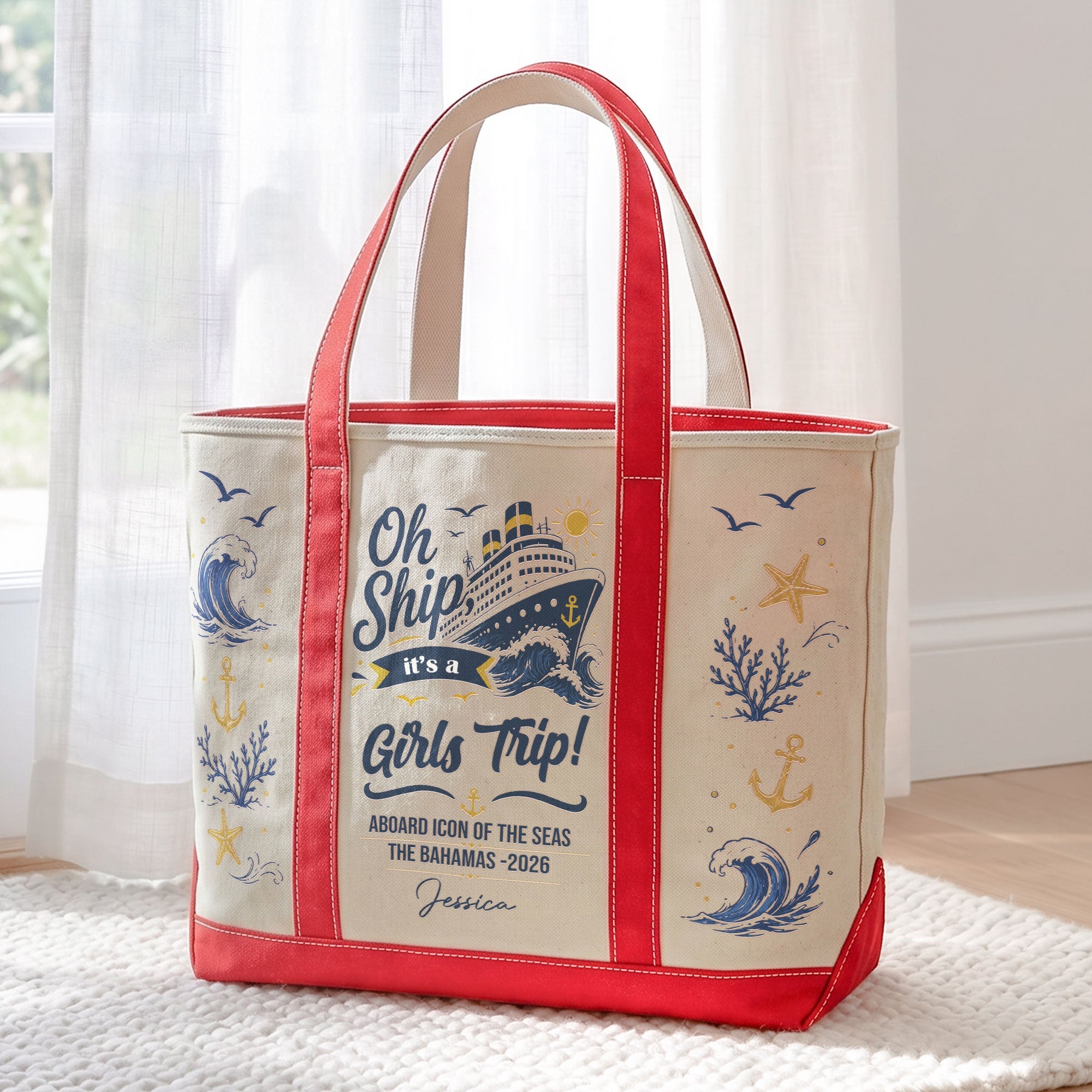 Oh Ship, It’S A Girls Trip! - Cruise Friends Vacation Travel Matching - Personalized Tote Bag