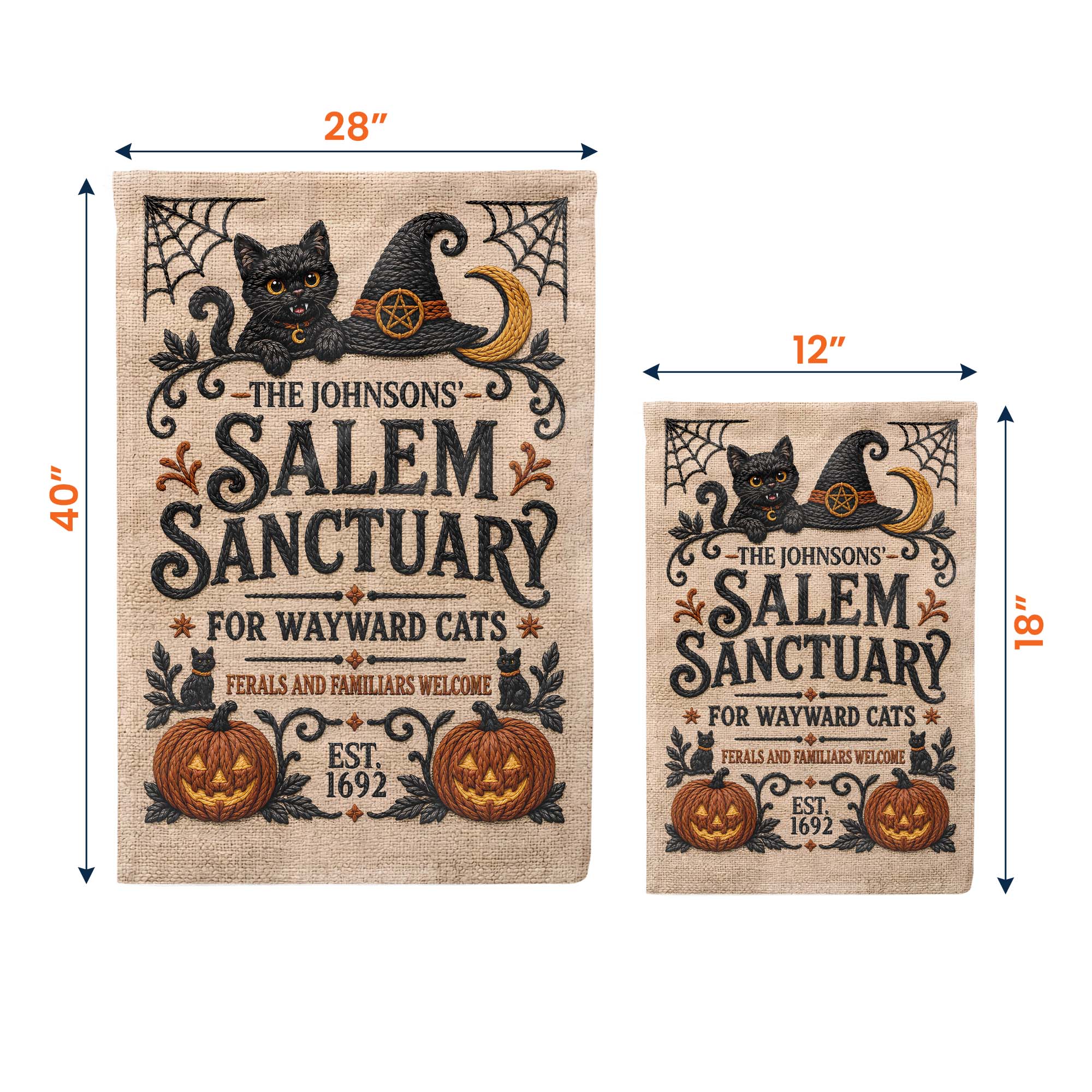 Salem Sanctuary For Wayward Cats Ferals And Familiars Welcome - Personalized Flag