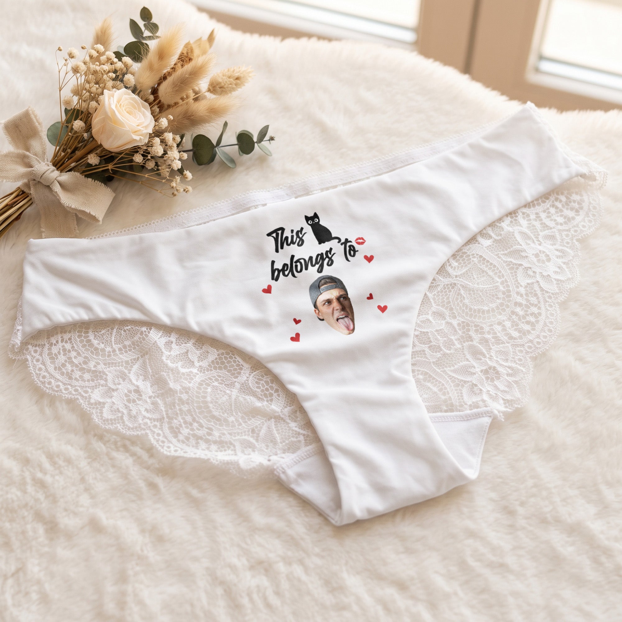 Spicy Valentines Day, Anniversary Gift For Wife, Girlfriend - Upload His Face On - Personalized Panty