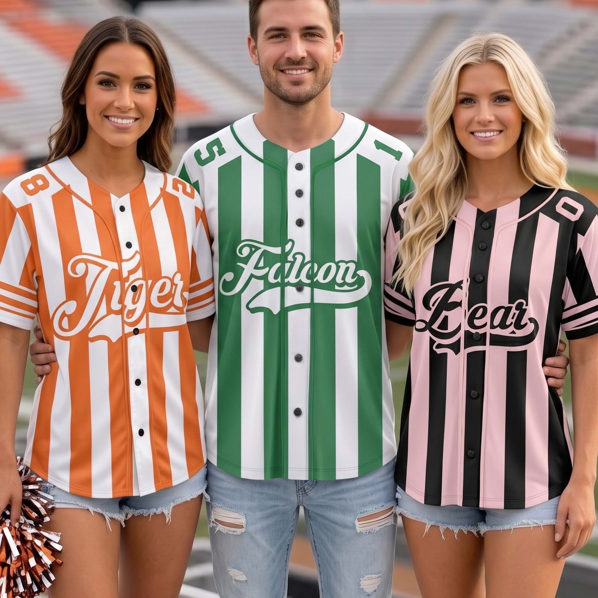 Striped School Mascot Team Spirit Game Day - Personalized Shirt