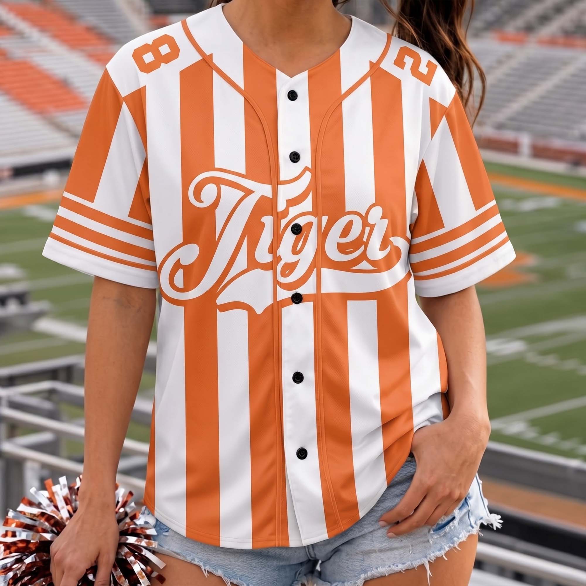 Striped School Mascot Team Spirit Game Day - Personalized Shirt