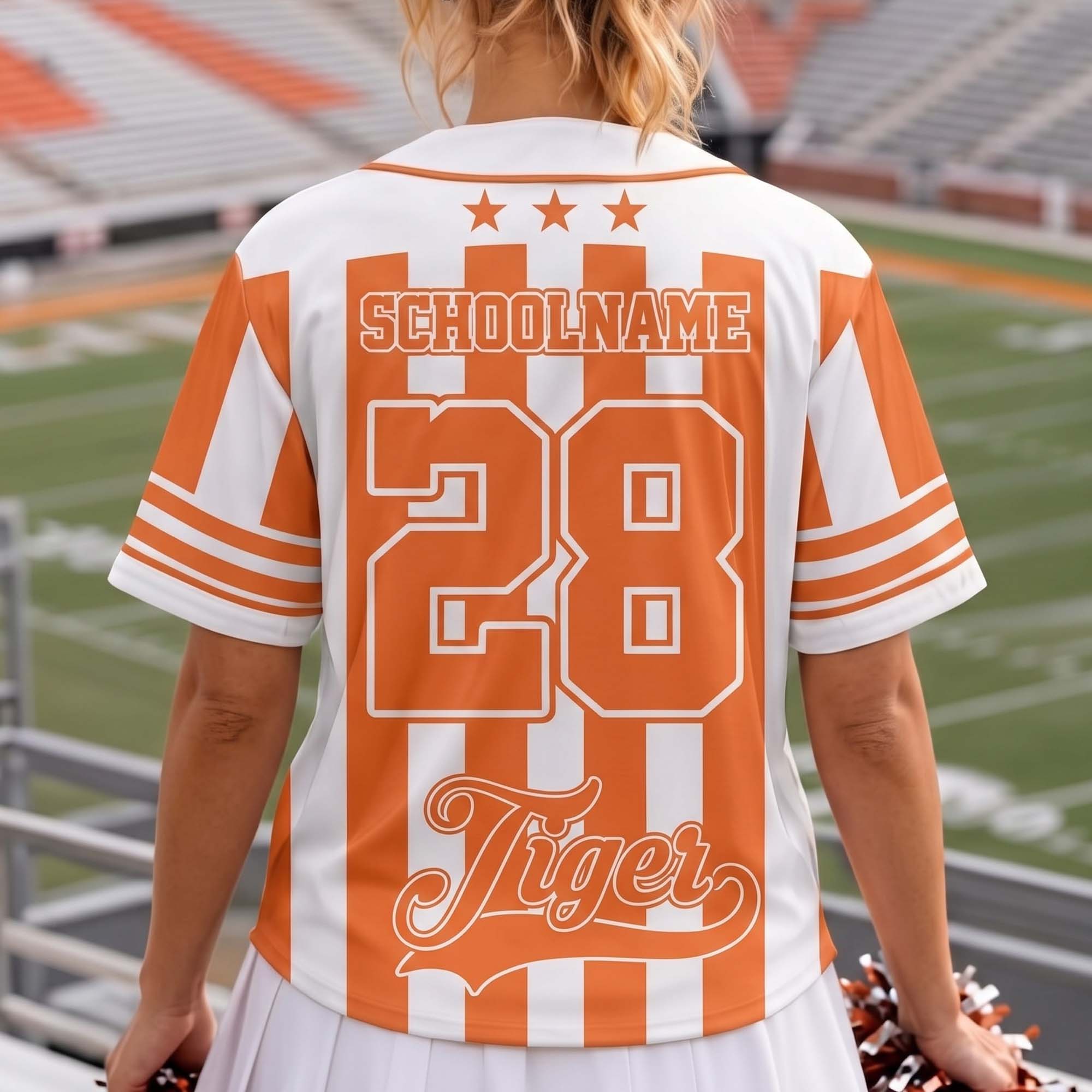 Striped School Mascot Team Spirit Game Day - Personalized Shirt