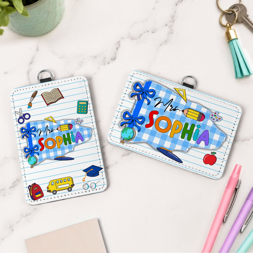 Teacher Custom Name Pennant Design - Personalized Badge Holder