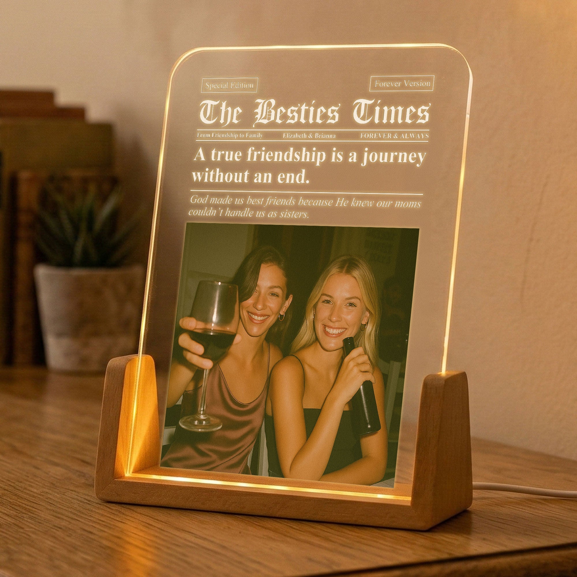 The Besties Times - Friendship Thank You Gift - Personalized Night Light
