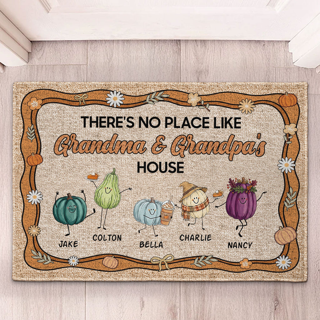 There's No Place Like Grandma & Grandpa's House Autumn - Personalized Doormat