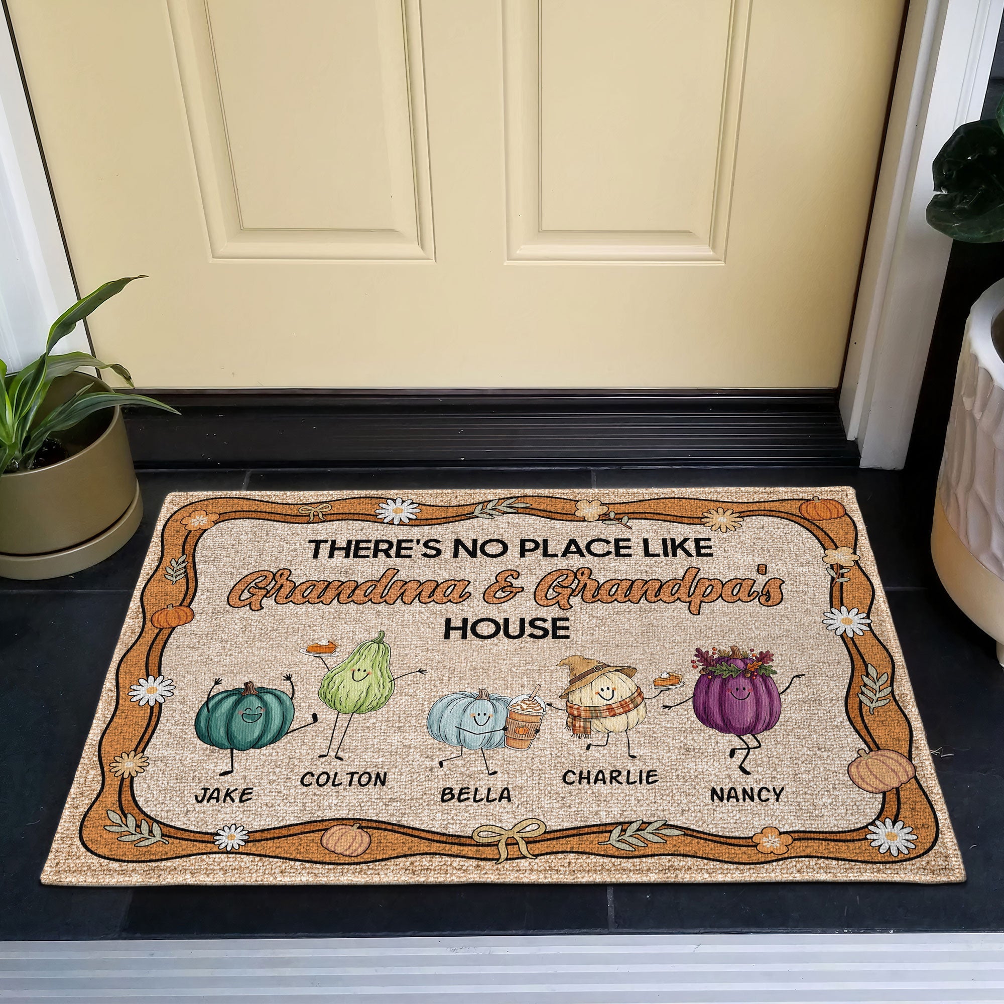 There's No Place Like Grandma & Grandpa's House Autumn - Personalized Doormat