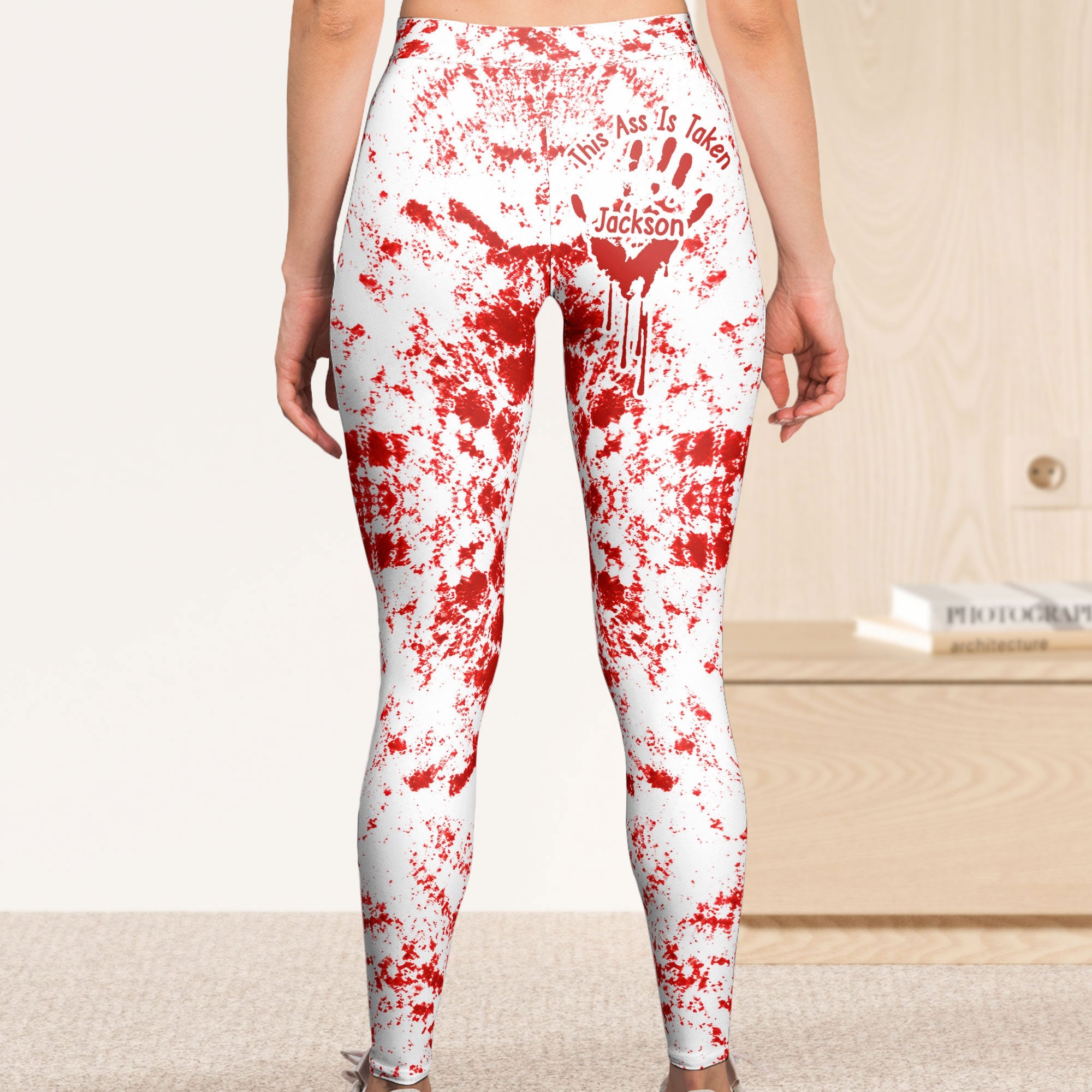 This A$$ Belongs To - Halloween Costume 3D Bloody Creepy Version, For Her, Wife, Girlfriend - Personalized Leggings