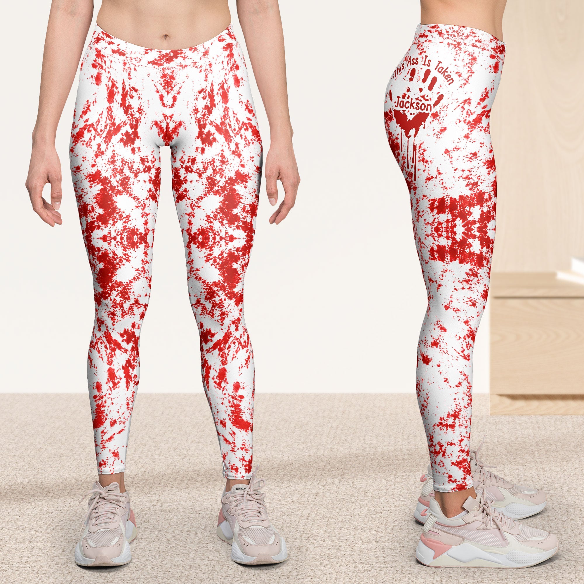 This A$$ Belongs To - Halloween Costume 3D Bloody Creepy Version, For Her, Wife, Girlfriend - Personalized Leggings