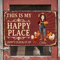 This Is My Happy Place Funny Gift For Gardener Farmer - Personalized Metal Sign
