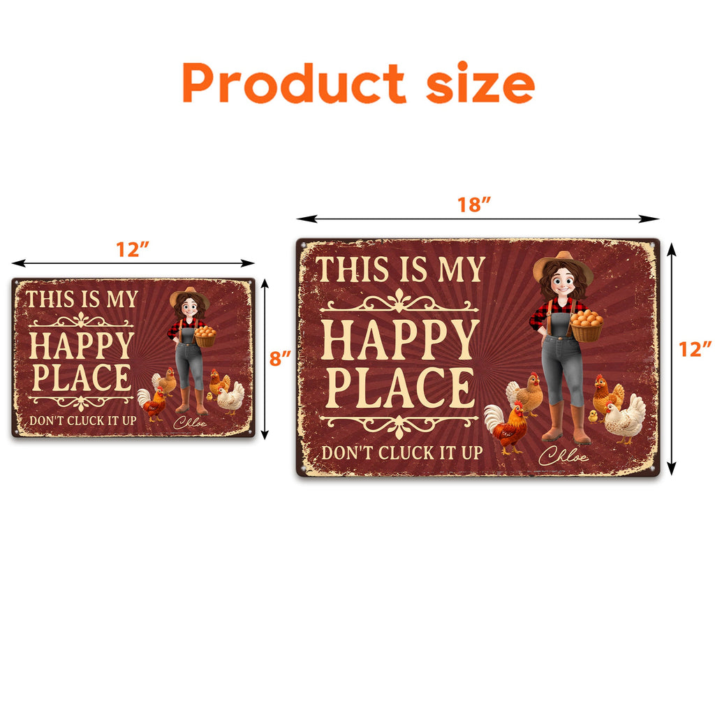 This Is My Happy Place Funny Gift For Gardener Farmer - Personalized Metal Sign