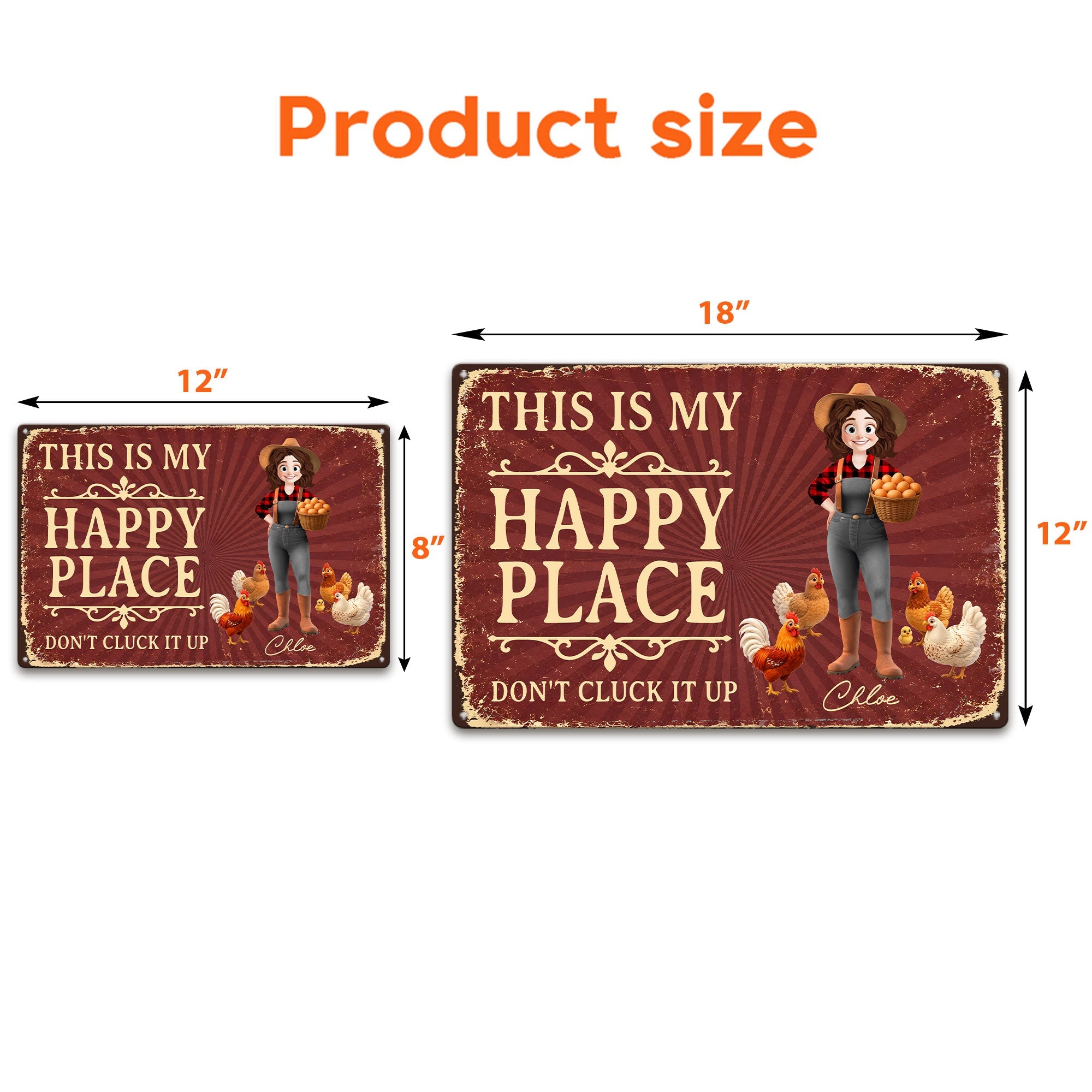 This Is My Happy Place Funny Gift For Gardener Farmer - Personalized Metal Sign