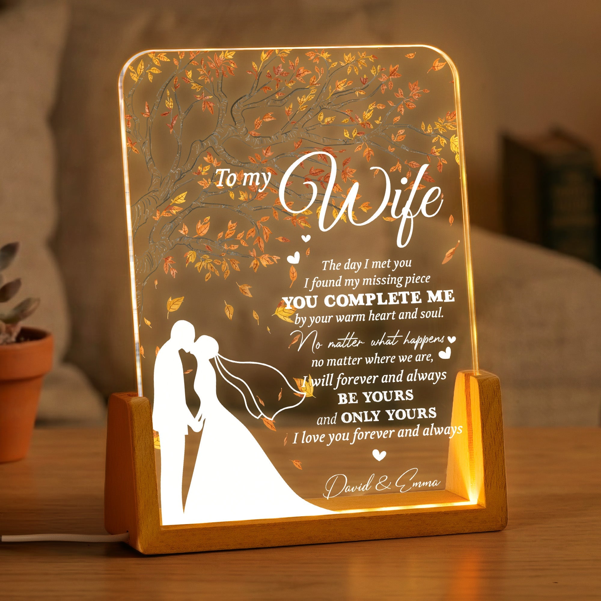 To My Wife Gift Never Forget That I Love You - Personalized Night Light