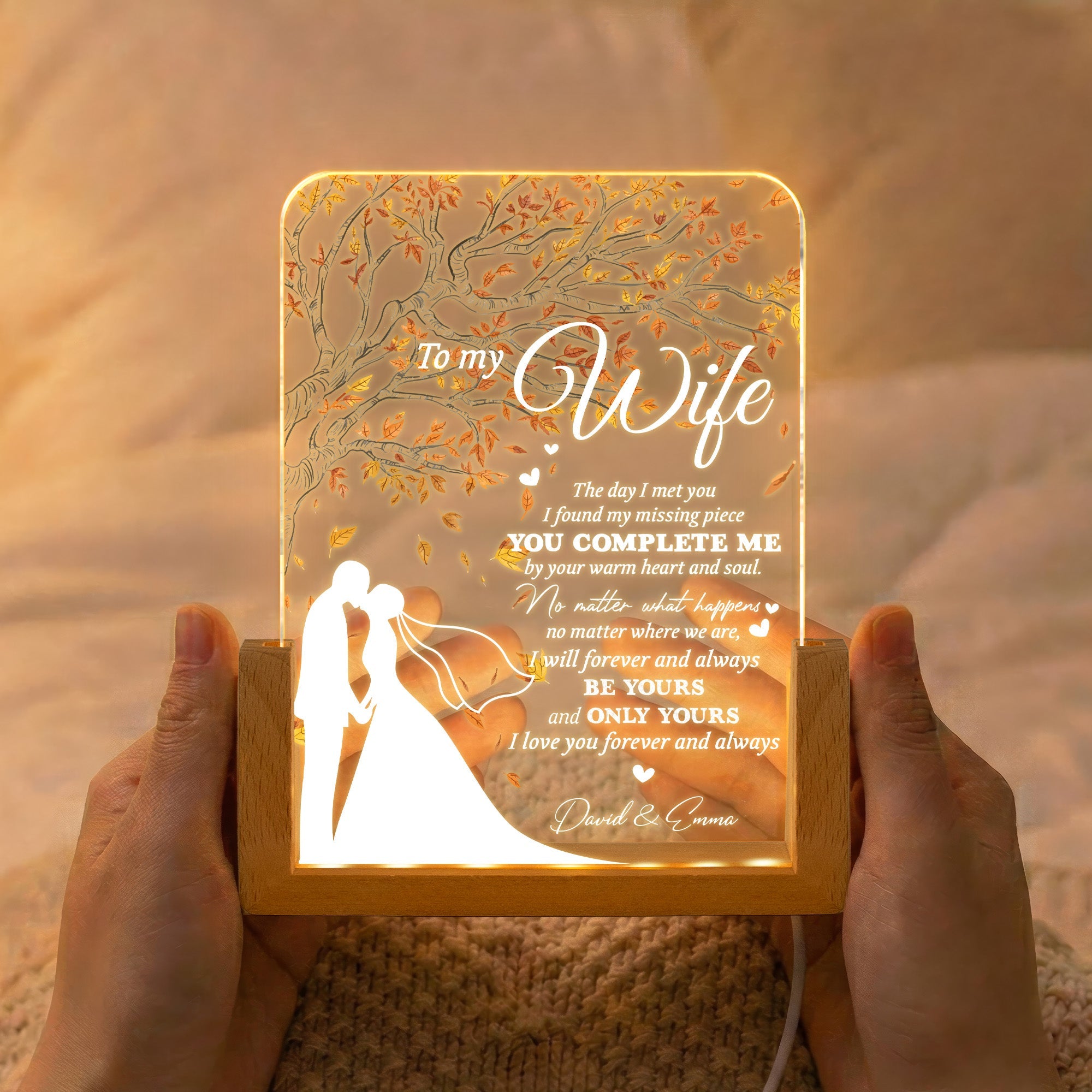 To My Wife Gift Never Forget That I Love You - Personalized Night Light