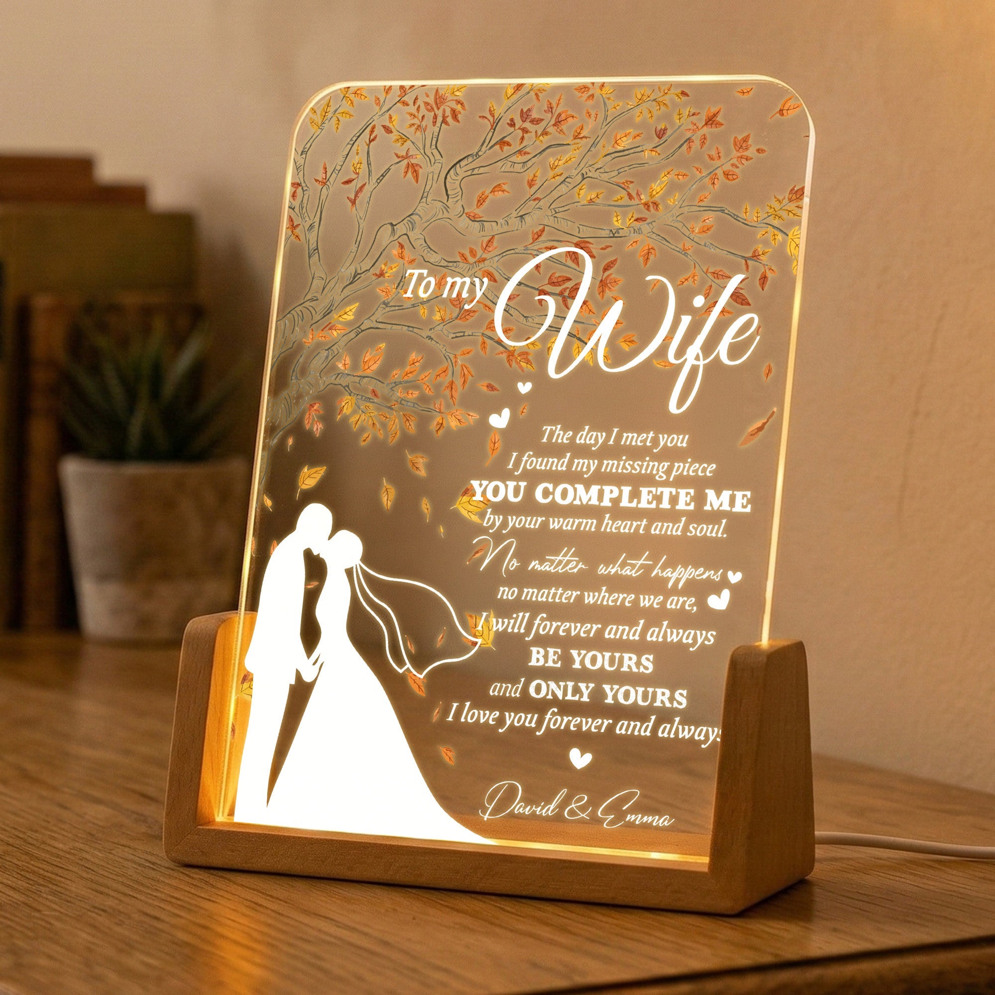 To My Wife Gift Never Forget That I Love You - Personalized Night Light