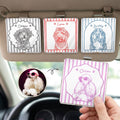 Turn Pets' Photo Into Art - Vintage Stripe - Personalized Car Visor Clip