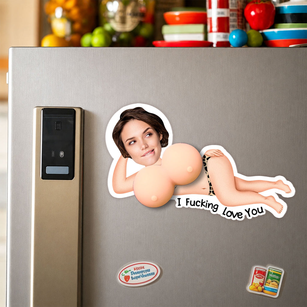 Upload Face - 3D Funny Squishy Gift For Him, Husband, Boyfriend - Personalized Fridge Magnet