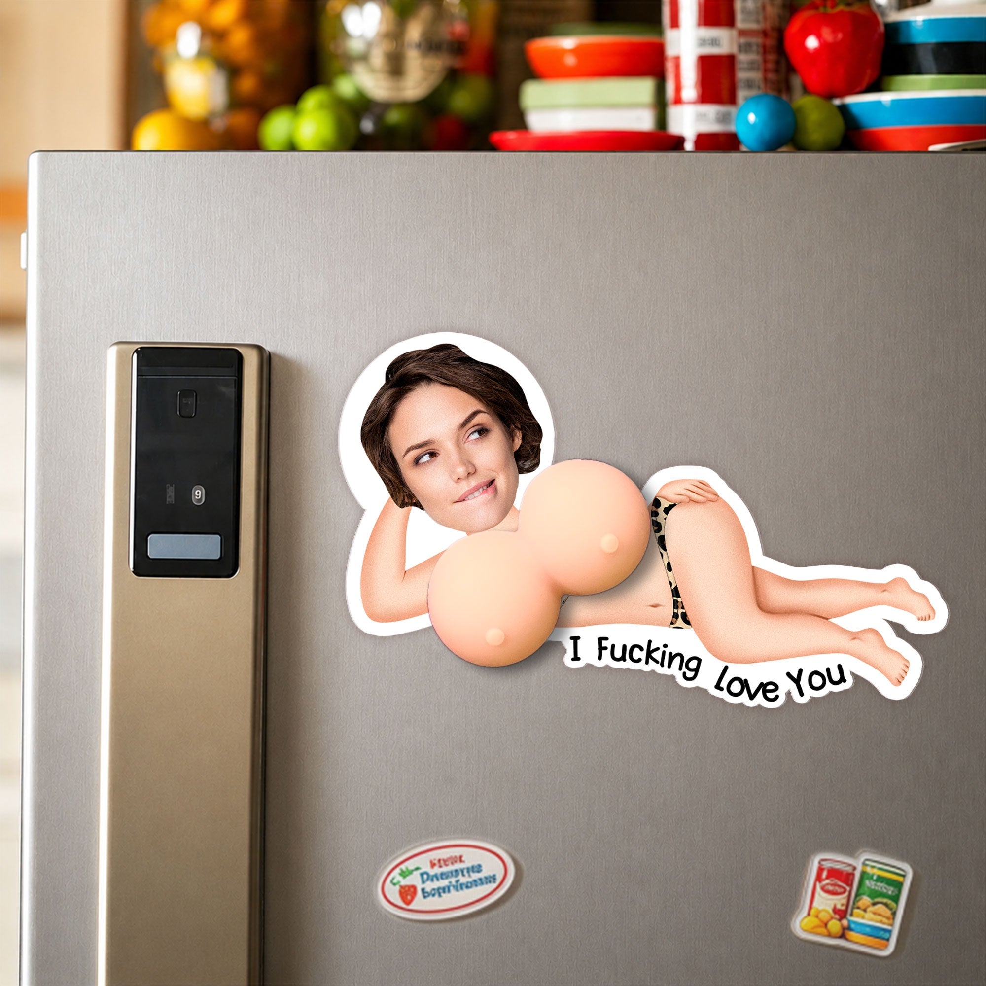 Upload Face - 3D Funny Squishy Gift For Him, Husband, Boyfriend - Personalized Fridge Magnet