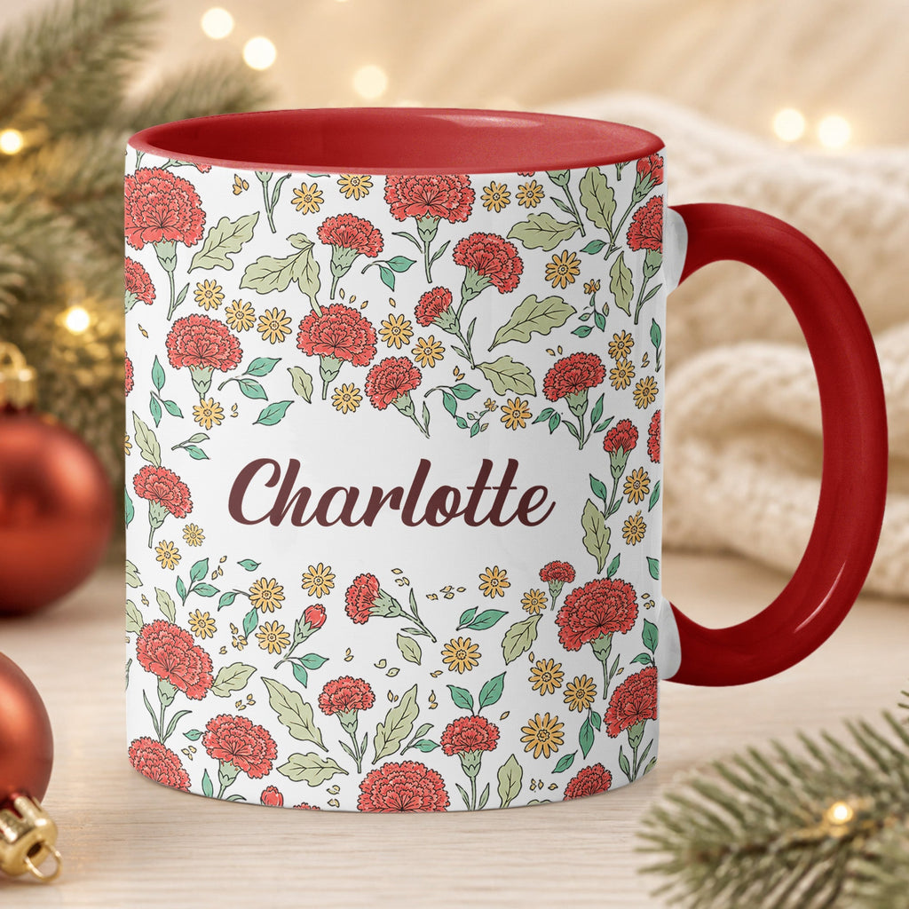 Vintage Birth Flower Wedding Bridesmaid Birthday Stocking Gift - Personalized Mug