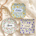 Vintage Birth Flower Wedding Bridesmaid Birthday Stocking - Personalized Jewelry Dish