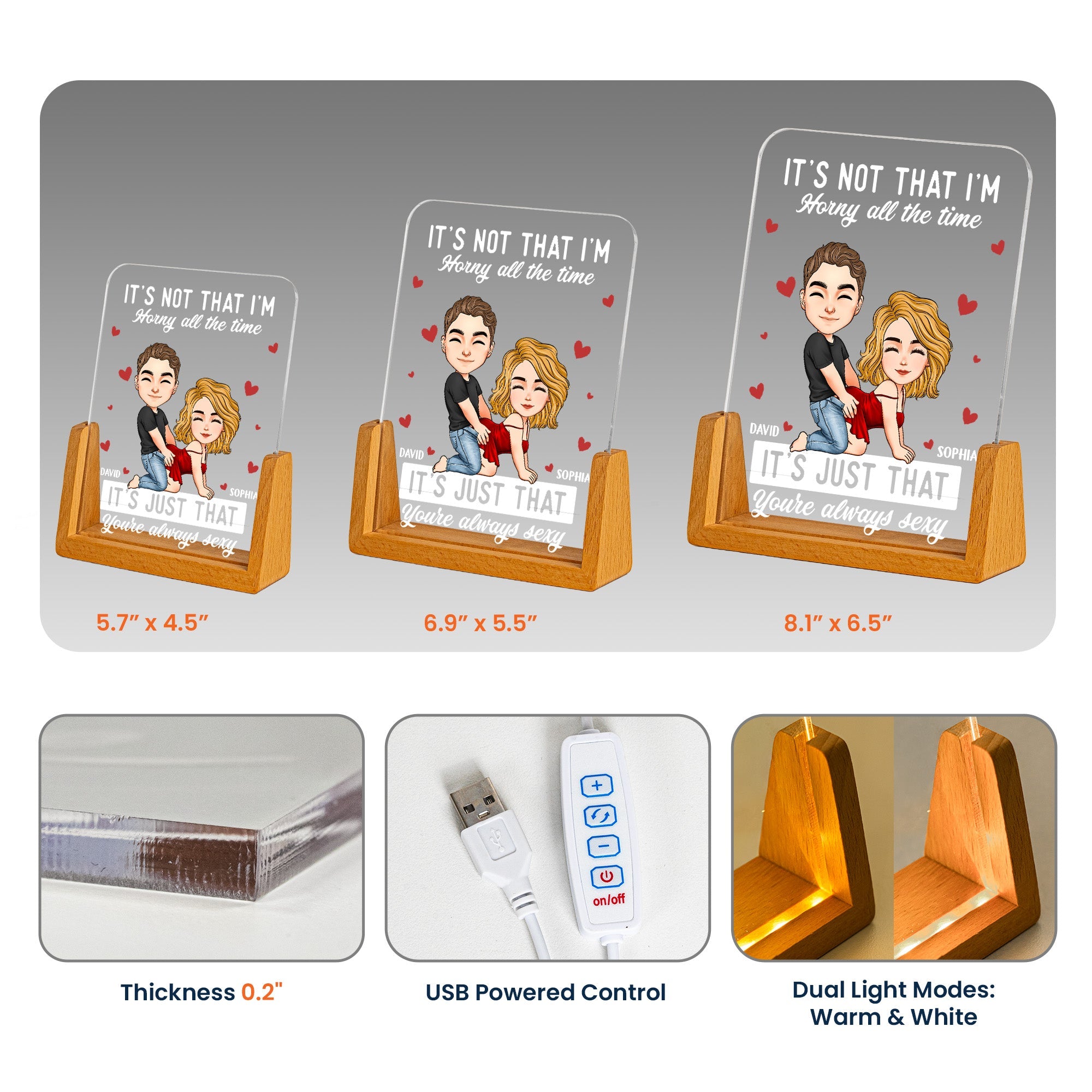 You're Always Sexy Anniversary Gift For Wife, Girlfriend - Personalized Night Light